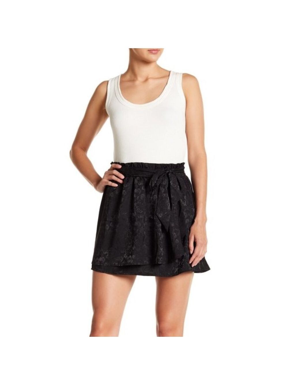 Free Press Tie Front Satin Wrap Skirt